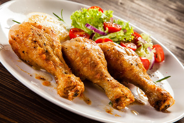 Roast drumsticks with vegetables