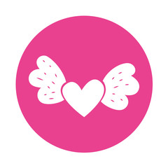 heart love with wings vector illustration design