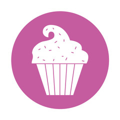 sweet and delicious cupcake vector illustration design