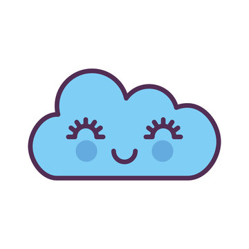 cute fantasy cloud kawaii character vector illustration design