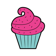sweet and delicious cupcake vector illustration design