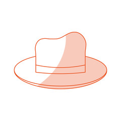 red silhouette shading image cartoon elegant hat with bow lace vector illustration