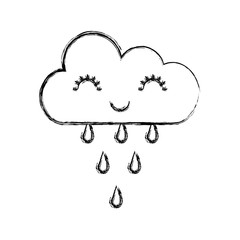 cute fantasy cloud kawaii character vector illustration design