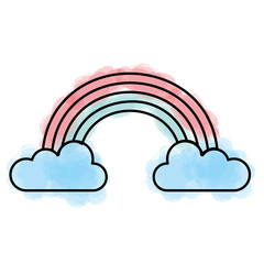 cute fantasy rainbow icon vector illustration design