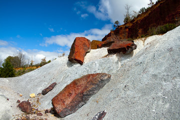 White and red contrast soil