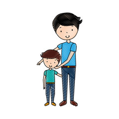 father with son avatars vector illustration design