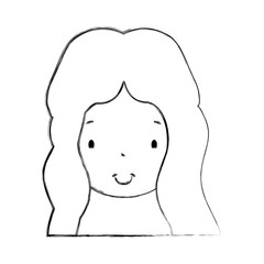 young woman avatar character vector illustration design