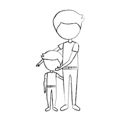 father with son avatars vector illustration design