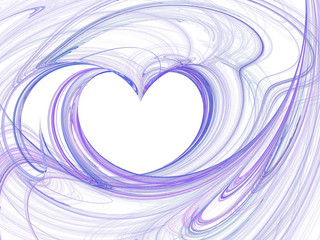 Abstract heart fractal purple tones