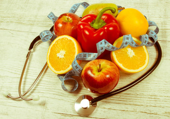 Healthy diet, weight loss - concept of healthy eating.