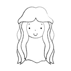 young woman avatar character vector illustration design