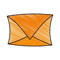 color crayon stripe image cartoon envelope mail closed vector illustration