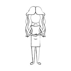 young woman avatar character vector illustration design