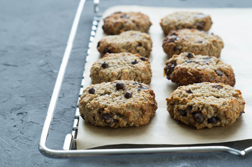 Healthy cookies with nuts and chocolate