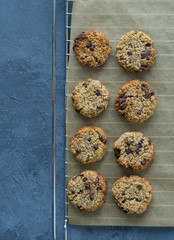 Healthy cookies with nuts and chocolate