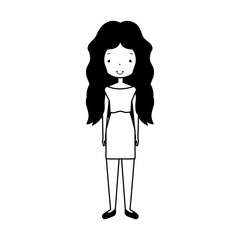 young woman avatar character vector illustration design