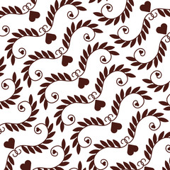 leafs plant decorative pattern vector illustration design
