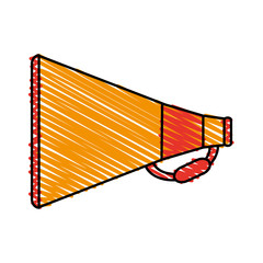 color crayon stripe image cartoon megaphone with handle vector illustration