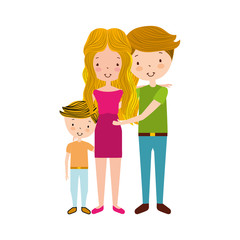 married couple with son vector illustration design