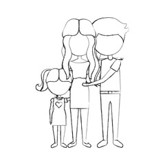 married couple with daughter vector illustration design
