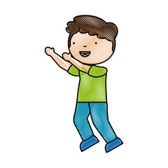 cute little boy character vector illustration design