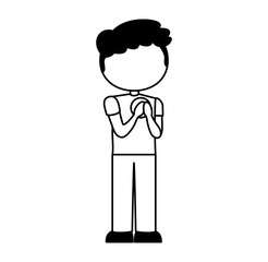 cute little boy character vector illustration design