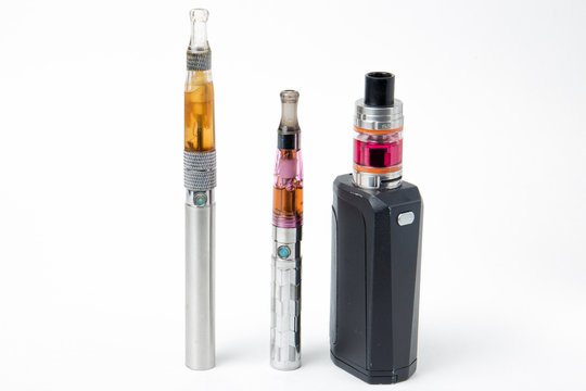 Two beginner electronic cigarettes and one advanced RDA