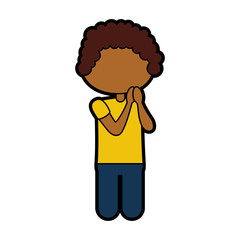 cute little boy character vector illustration design