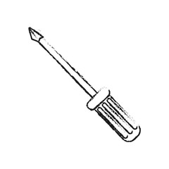 Fototapeta premium blurred silhouette screwdriver with spade tip vector illustration