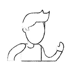 blurred silhouette image faceless man with t-shirt and sleeves vector illustration