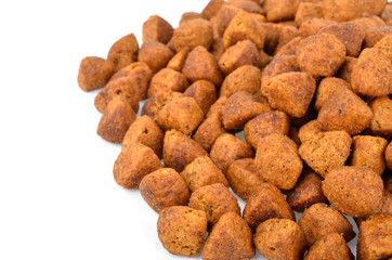 Dog food isolated on white