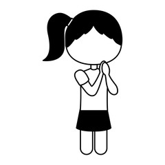 cute little girl student vector illustration design