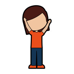 cute little girl student vector illustration design