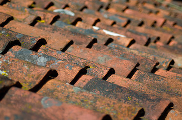 Old roof tiles background, texture