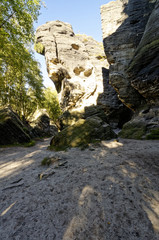 Rock partiall covered with shadow