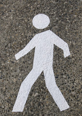 Pedestrian on the asphalt