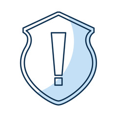 security shield with alert sign isolated icon vector illustration design