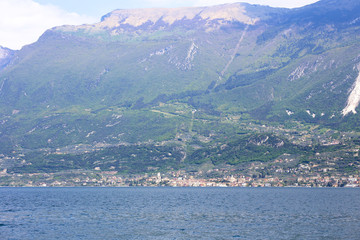 Fototapeta na wymiar view of Malcesine village in Garda lake