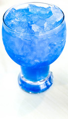 Blue butterfly Pea flower Juice on white background.