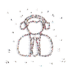 People walking in men .3D illustration.