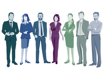 Gruppe von Geschäftsleuten Illustration, Isoliert