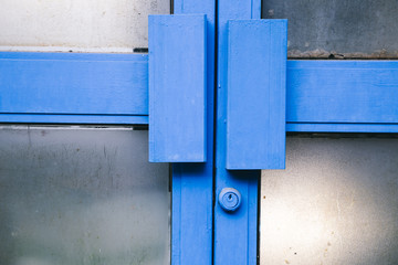 Vintage glass door closeup background