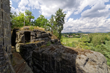View of the sky from the rock