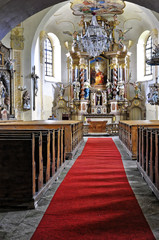 Fototapeta na wymiar Red carpet in the praying hall