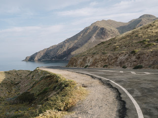 Fototapeta na wymiar Road 1 on the Mediterranean coast