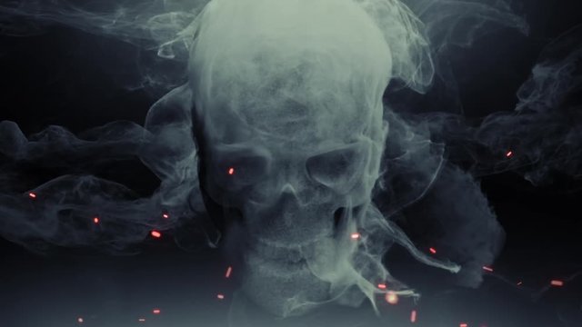 Animation head ghost skull smoke