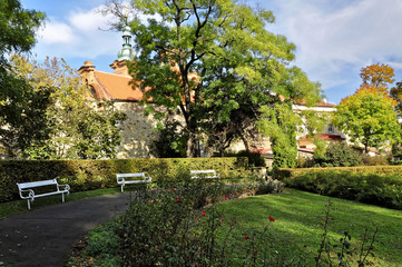 A small park in the town