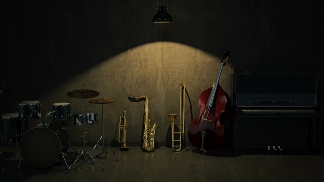 music instruments. 3D Rendering