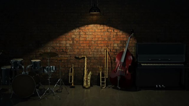 music instruments. 3D Rendering