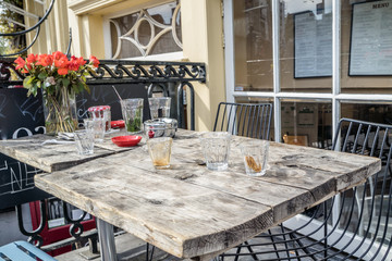 Decorative table in a street restaurant